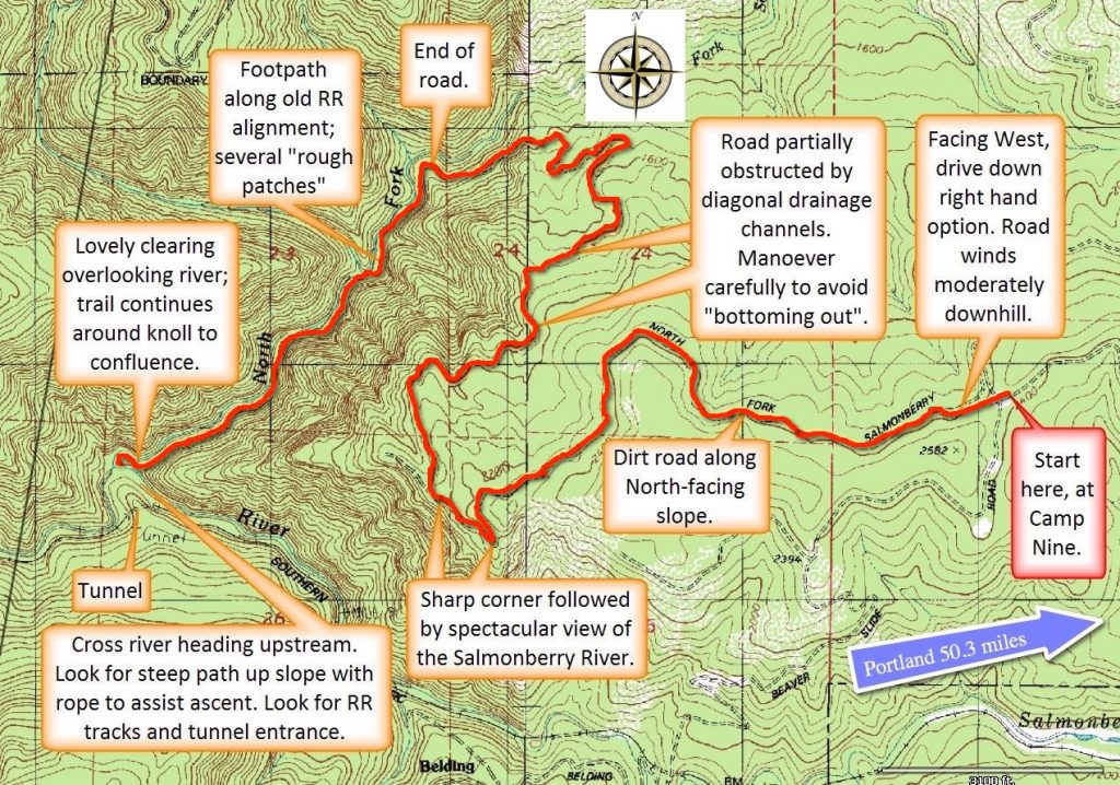 Map 25: North Fork of the Salmonberry Trail | Forest Hiker