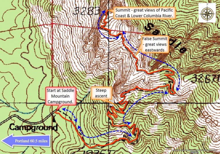 Map 28: Saddle Mountain Ascent | Forest Hiker