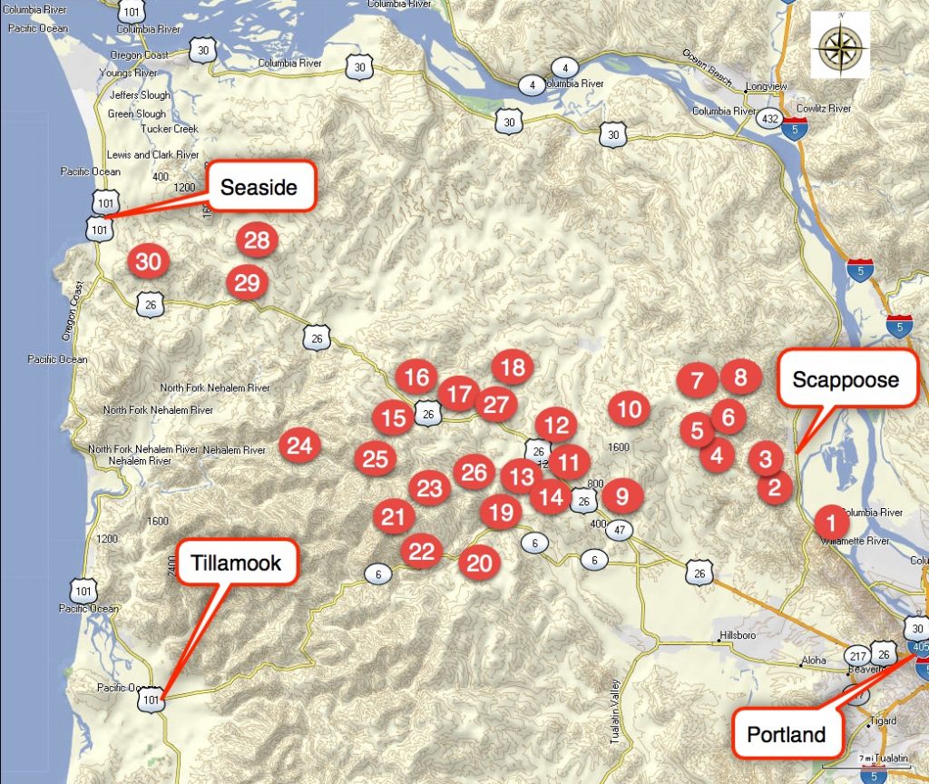 Map 0: Trail locations in NW Oregon | Forest Hiker